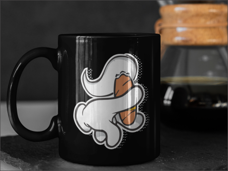 Puffin Perfecto Coffee Mug, 11oz Black Mug