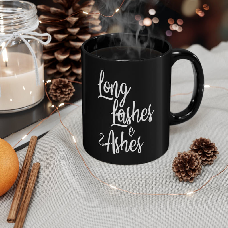 Long Lashes & Ashes Coffee Mug, 11oz Black Mug