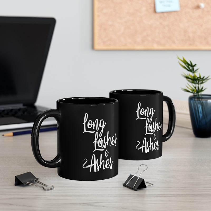 Long Lashes & Ashes Coffee Mug, 11oz Black Mug